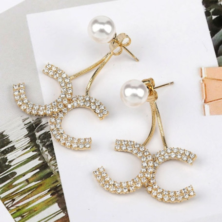 925 Sterling Silver Needle Korean Earrings for Women Hot Sale Light Luxury High-Sense Atmospheric Long Earrings Jewelry C Shape