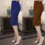 New Women Elegant Slim Pencil Skirts High Waist Ladies Skirt Side Split Button Office Ladies Bodycon Fitted Skirts