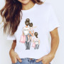 Women T-shirts Cartoon Mama Girls Spring Autumn Mom Love Top Female T Shirt Harajuku Print Lady Graphic O-Neck Ladies Clothing