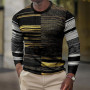 Practical Men Sport Shirts  Stylish Anti-deform Men Sweater  Patchwork Long Sleeve Pullover Sweater