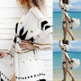 Summmer Fashion Women Boho Floral Loose Shawl Kimono Cardigan Top Long Sleeve Casual Beach Cover Up Blouse