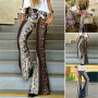 Women Slim Boho Hippie High Waist Wide Leg Long Flared Bell Bottom Pants