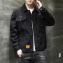 Autumn Winter Denim Jacket Men Black Button Pocket Jean Coat Casual Male Fashion Loose Cargo Japanese Male Jacket Ropa De Hombre