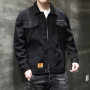 Autumn Winter Denim Jacket Men Black Button Pocket Jean Coat Casual Male Fashion Loose Cargo Japanese Male Jacket Ropa De Hombre