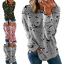 Plus Size 3XL Pullovers Lady Graffiti Print Loose Long Sleeve O Neck Pullover Shirt Blouse Streetwear Loose Womens T-shirts