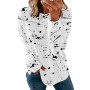 Plus Size 3XL Pullovers Lady Graffiti Print Loose Long Sleeve O Neck Pullover Shirt Blouse Streetwear Loose Womens T-shirts