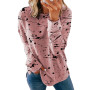 Plus Size 3XL Pullovers Lady Graffiti Print Loose Long Sleeve O Neck Pullover Shirt Blouse Streetwear Loose Womens T-shirts