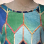 Fashion Vintage Women Long Sleeve O Neck Geometric Hexagon Print T-shirt Blouse Top Pullover Elegant Streetwear Female Top
