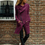 UZZDSS Elegant Gray Purple Zipper Pockets Long Blouse Women Streetwear Casual Long Sleeve Shirt Female Autumn Winter Outerwear