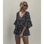 Womens Tops and Blouses New Summer V-Neck Butterfly Sleeve Leopard Print Casual Women Shirts Elegant Plus Size Blouse Femme