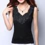 Womens Blouse Shirt Femininas Summer Tops and Blouses Lace Elegant Sleeveless Blusas Crochet Casual Flower Tops Plus Size Women