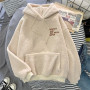 Thick Warm Coat Velvet Cashmere Women Hoody Sweatshirt New Autumn Winter Solid Loose Pullover Casual Tops Lady Loose Long Sleeve