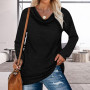 Women Clothing Long Sleeve Solid Color Basic T-shirt Blouse Top for Autumn Blouse