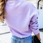 Women Casual Autumn Pullovers Slim-Fit Pullovers Tops Solid Color O Neck Long Sleeve Hoodie Sweatshirt Blouse Top Female Blouse