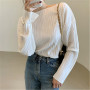 Korean Autumn Simple O-neck Pullover Shirts Solid Color Pleated Women Blouse All-match Long Sleeve Femme Blusas