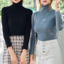 Women Blouses Autumn Long Sleeve Turtle Basic Blouse shirt Warm Slim Pullover Top Black L Women's Clothing топ женский 2021