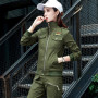 Conjunto Feminino Women's Cotton Casual Spring Camouflage Army Green Two Piece Set 3XL 4XL 5XL Autumn Survetement Clothing