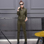 4XL 5XL Women Costume Spring Cotton Military Camouflage Two Piece Set Top and Pants 2XL 3XL Autumn Women's Suit Clothing