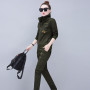 Conjunto Feminino Women's Cotton Military Camouflage Army Green Two Piece 3XL Sets for Women Surevetement Femme Clothing