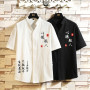 Fashion Korea Design Hawaii Beach Short Sleeve Black White Casual Shirts Men's Print Blouse 2023 Summer Clothes OverSize 5XL 6XL