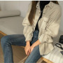 Women Spring Autumn Shirts Corduroy Female Casual Solid Turn Down Collar All Match Stylish Oversize Fashion Soft Clothes Ulzzang