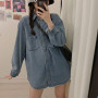 Women Shirts Spring Female Outwear Denim Solid High Quality Cozy Simple All-match Retro Casual Preppy Loose Stylish Ulzzang BF