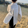 Ladies fashion new Spring backless bowknot loose white long sleeve shirt Female Butterfly Knot Women Shirt