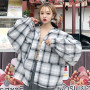 Women Shirts Plaid Thin Casual Sun-protect Loose Lantern Sleeve Fashion Simple Korean Chic All-match Tops Camisas Mujer Ulzzang