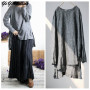 YoYiKamomo Women Cotton Linen Blouse Big Size New Original Dark Grey Solid Color Loose Vintage Coat Shirt Casual Women Tops