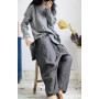 YoYiKamomo Women Cotton Linen Blouse Big Size New Original Dark Grey Solid Color Loose Vintage Coat Shirt Casual Women Tops