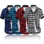 Men's Shirts Short Sleeve Plaid Button-Down Summer Casual Tops Tee Rugby Classic Shirts Clothing