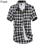 Men's Shirts Short Sleeve Plaid Button-Down Summer Casual Tops Tee Rugby Classic Shirts Clothing