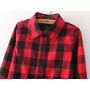 Women Tops And Blouse Europe New long-sleeved Red White Plaid Lattice Shirt Plaid Long Blusas Clothing Vestidos LBD1545