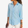 Plus Size 5XL Irregular Women's Office Shirt White Long Sleeve Turn-down Collar Female Blouse Lady Shirts Top
