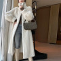 Women Faux Rabbit Fur Coat Lengthen knee Fur Coat Loose Lapel OverCoat Thick Warm Plus Size Female Plush Coats