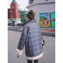 Herstory Plaid Lamb Wool Coat Women's Short  Autumn Winter Wild New Korean Version Of Loose Woolen Thick Plus Velvet Coat