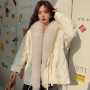 Herstory Winter Women Faux Rabbit  Fur 90% Down Coat Female Thick Hooded Puffer Jacket With Big Faux Rabbit Collar Parkas