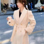 winter woolen waist coat women's over-the-knee high-quality temperament mid-length woolen coat
