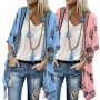 Women's Printed Cardigan Shirt Blouse Summer Kimono Long Sleeve Boho Beach Cover Tops Ladies Long Blouses Shirts Plus Size 5XL