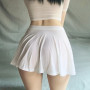 Lady Mini Skirts Club Sexy High Waist Ice Silk A-Line Flared Pleated  Sweet Harajuku Girls Dance Short Skirt