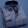 Autumn Winter Men Fleece Warm Shirt Fashion Solid Long Sleeve Business Shirt Plaid Thick Warm Shirts NS5517
