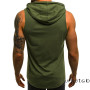 Men's Sleeveless Hooded Vest Casual Sports Fitness Muscle Cool  Sweatshirt 2021 New Fashion Hoodies