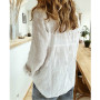 Women Loose Casual Simple style OL Shirt Blouse Long sleeve V Neck Cotton linen Button Up Shirt Office Lady Casual Tops S-XXXL