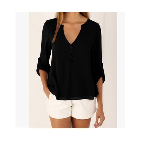Long Sleeves Blouse Women Casual V-Neckline