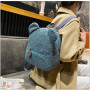 New Women Girls Cute Bear Ear Fleece Small Backpacks Casual Warm Lambswool Daypack Bags Shoulder Bags
