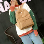 Women Solid Corduroy Backpack Simple Tote School Bags For Teens Shoulder Travel