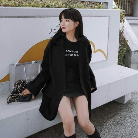Blazers Women Comfortable Simple Solid Spring Notched Long Sleeve Streetstyle Ulzzang Trendy Female Office Ins Double Breasted