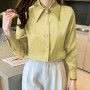 Office Lady Suit Blouses Shirts Women Spring New Elegant Tops Chiffon Female Blouses Sapphire Yellow Ladies Clothes