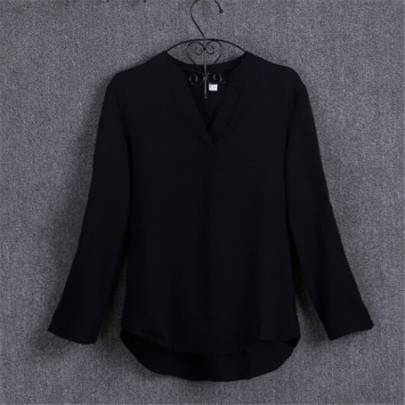 Women Blouse Shirts Solid Office Lady Chiffon Blouse Tops and Blouses OL Spring Summer Style Chemise Femme Hot Sale Plus Size