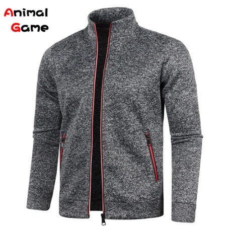 Men's No Hoodies Sweatshirt Zipper Stand Collar Pullover Men Sweatshirts Man Zipper Sweater Clothing 4XL